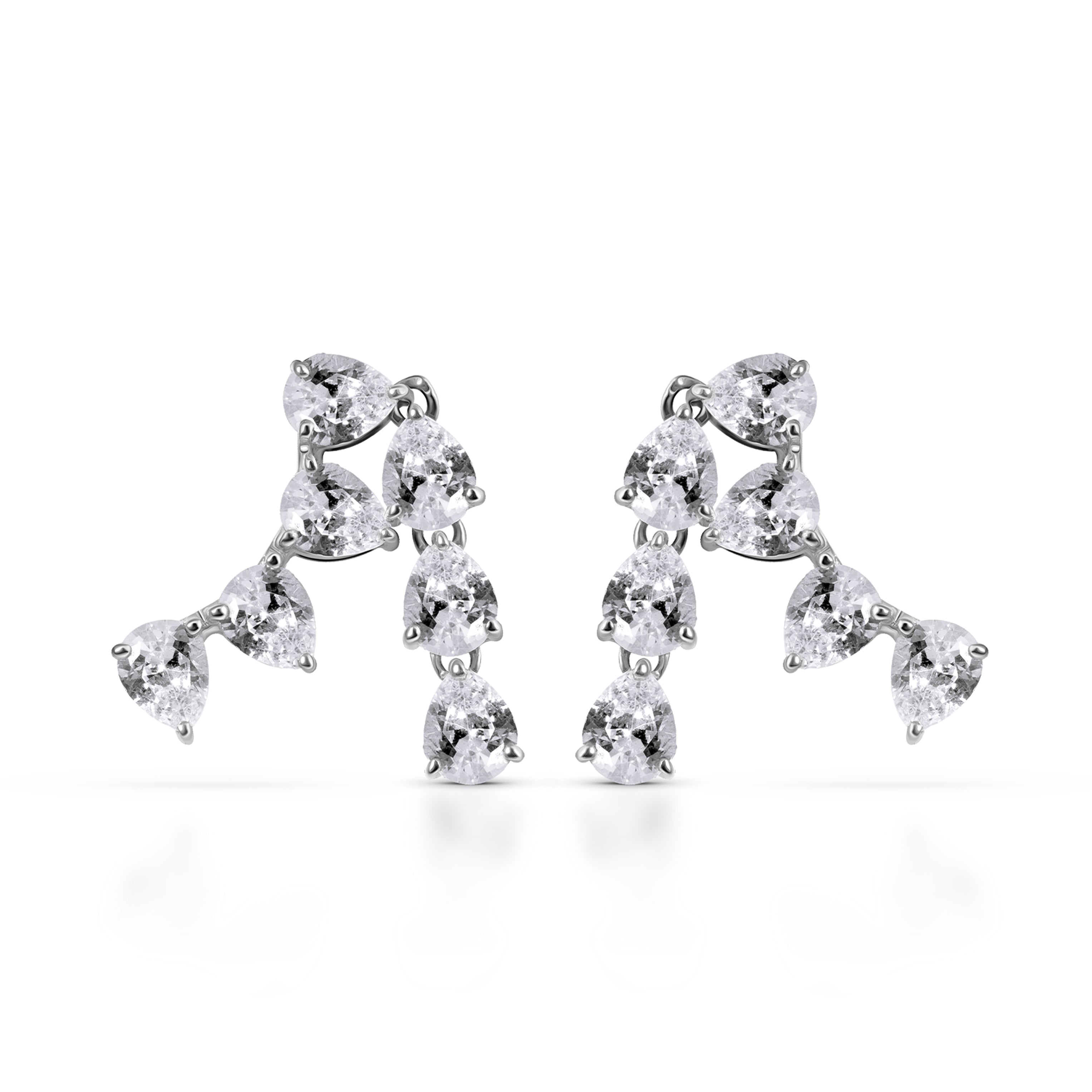 Begonia AAA Zircon Silver Earrings