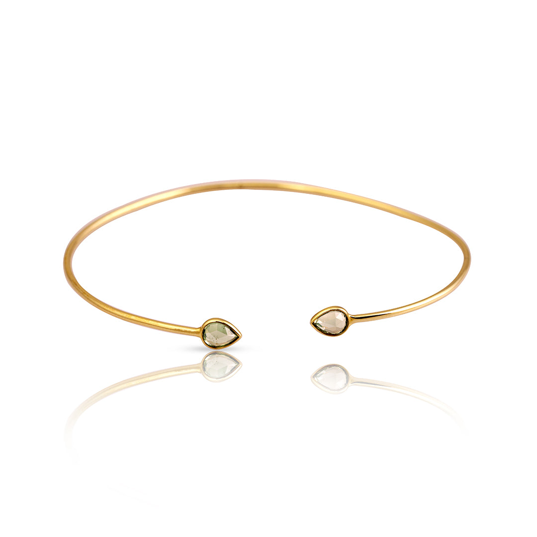 14 karat gold green sapphire bracelet