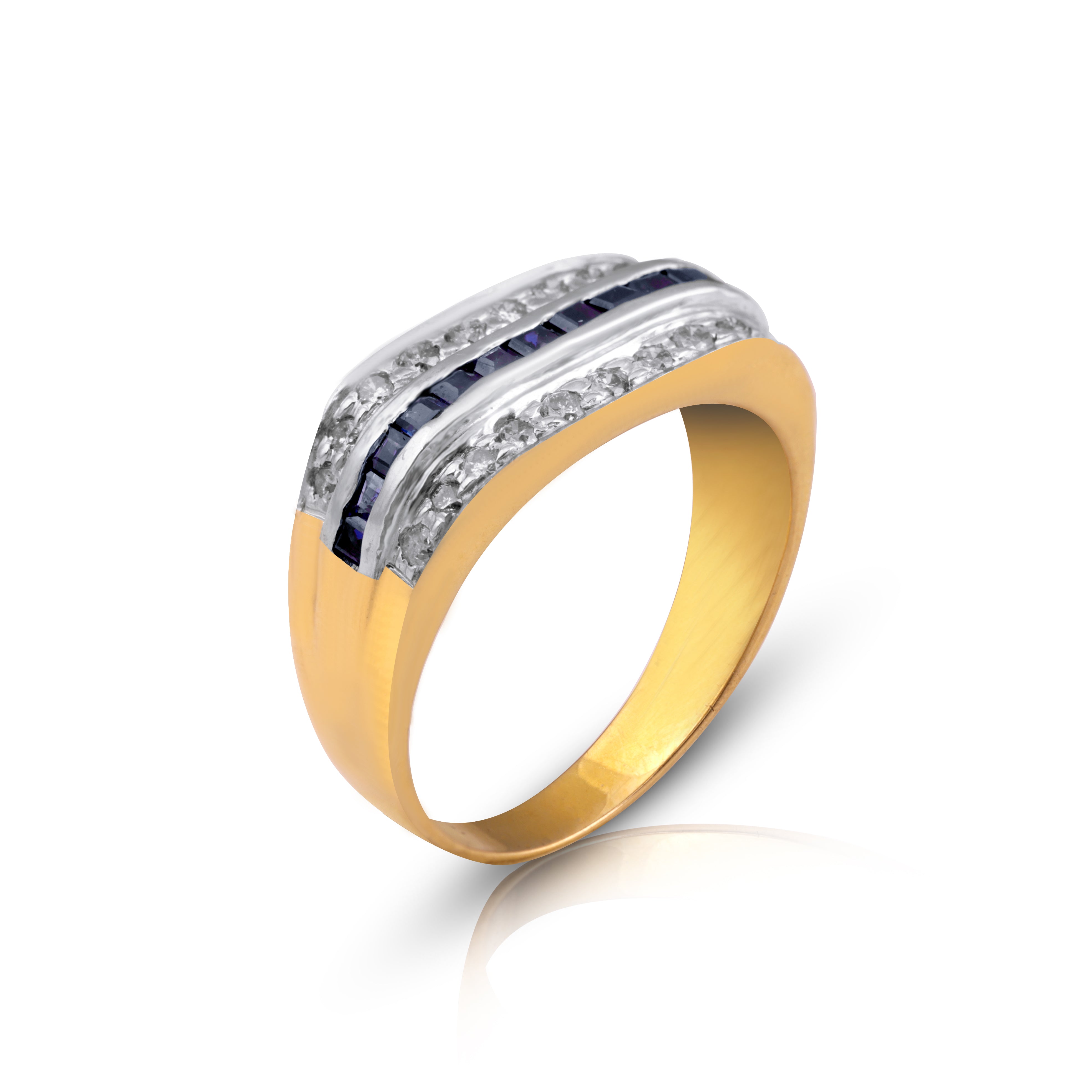 9 karat gold sapphire diamond ring