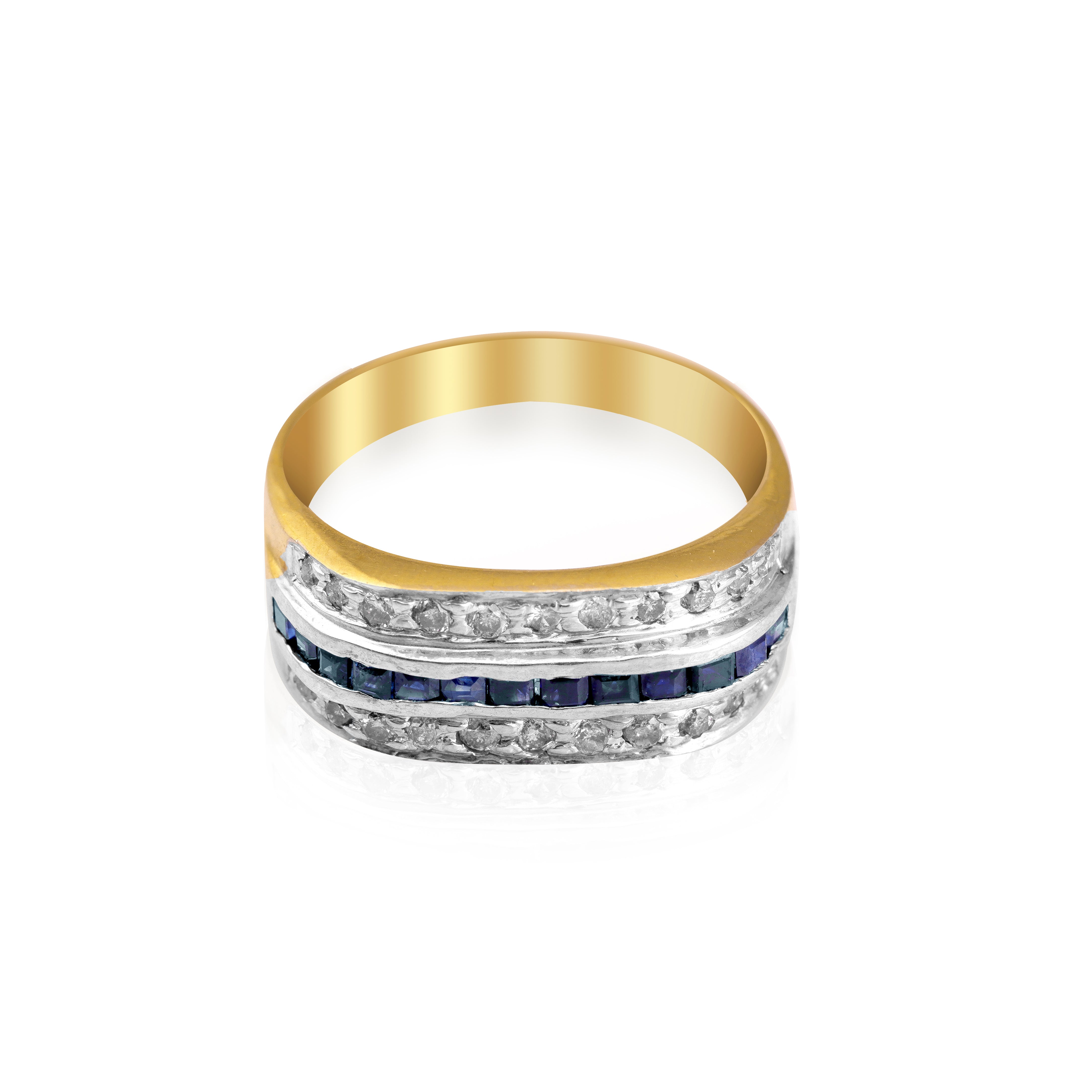 9 karat gold sapphire diamond ring