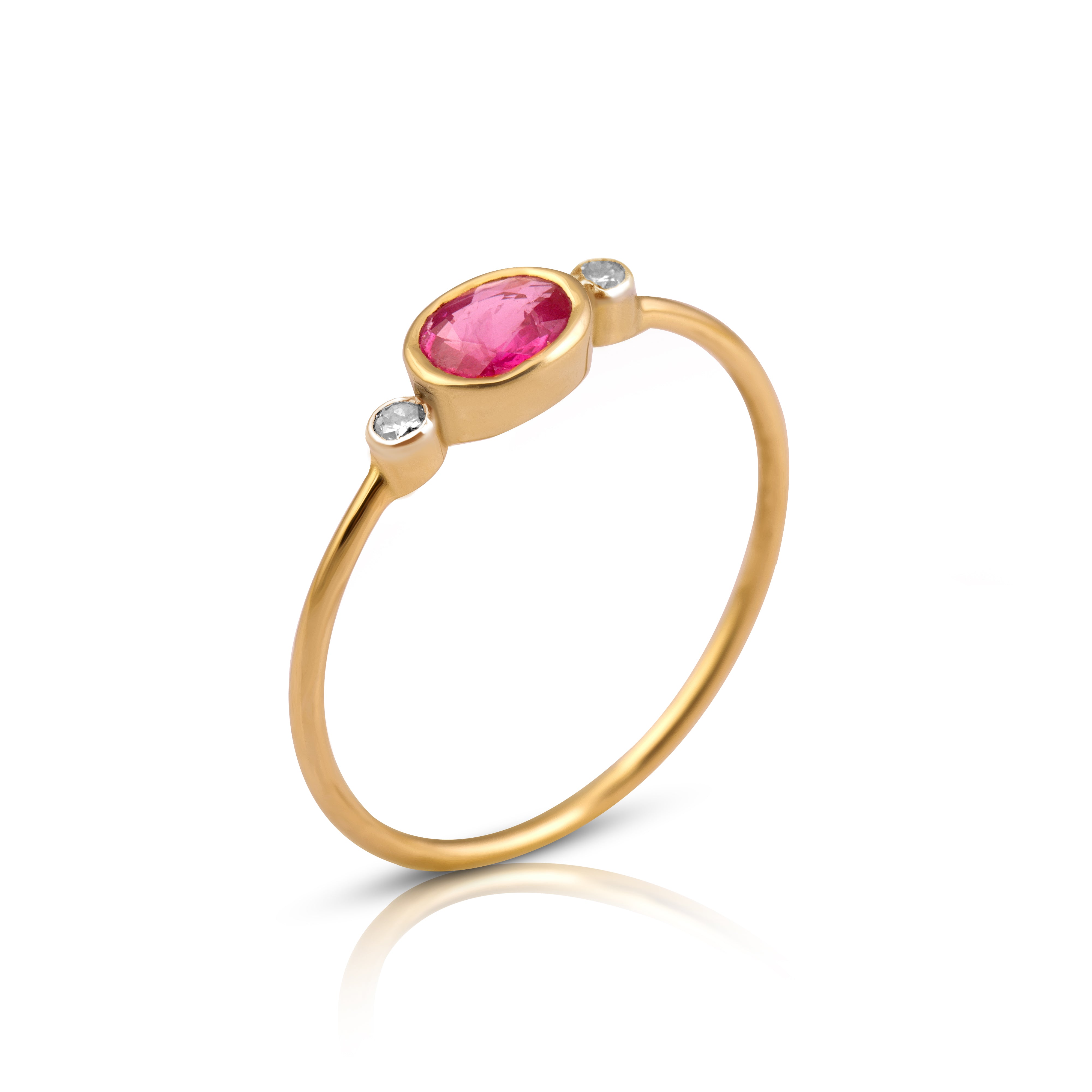 14 karat gold ruby diamond ring