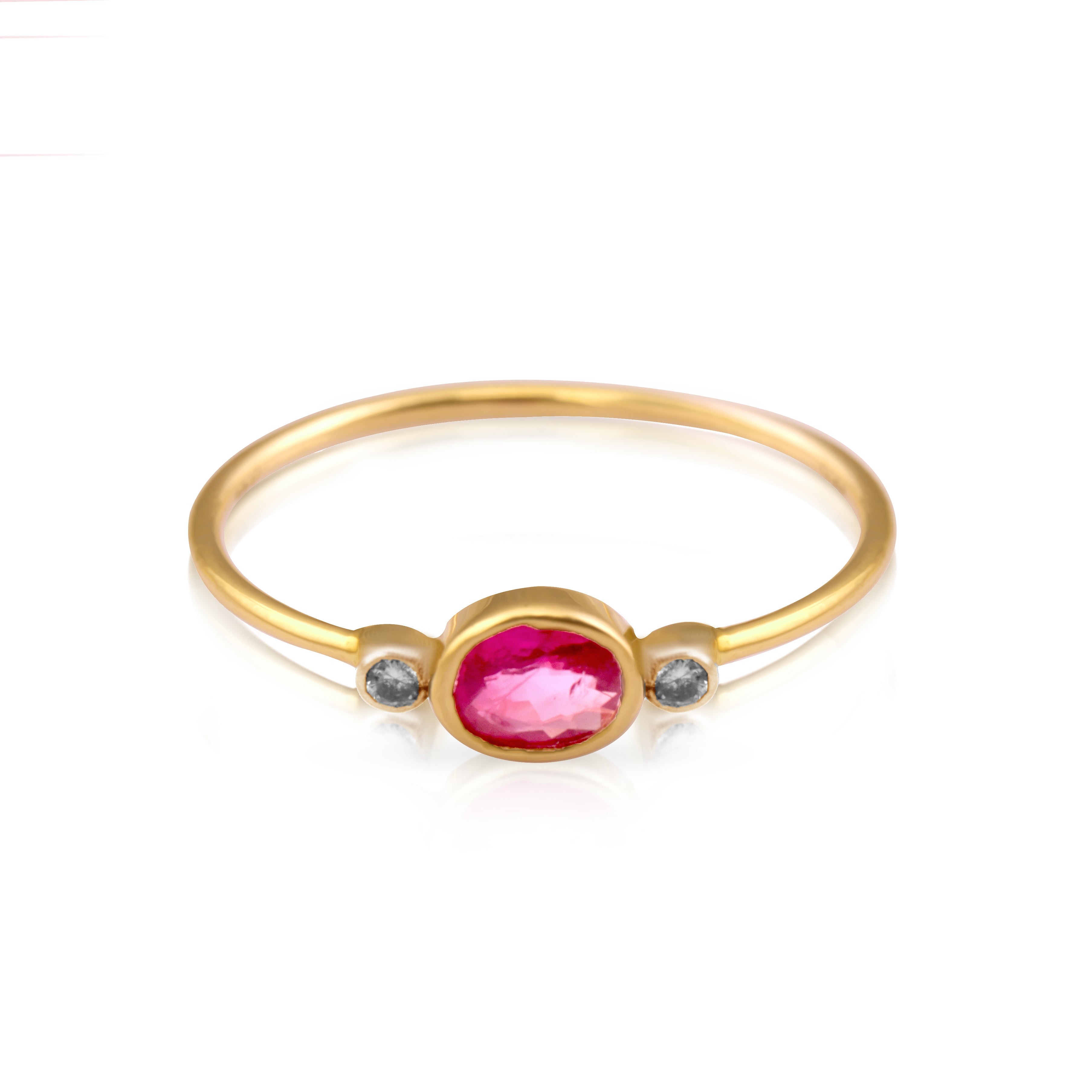 14 karat gold ruby diamond ring