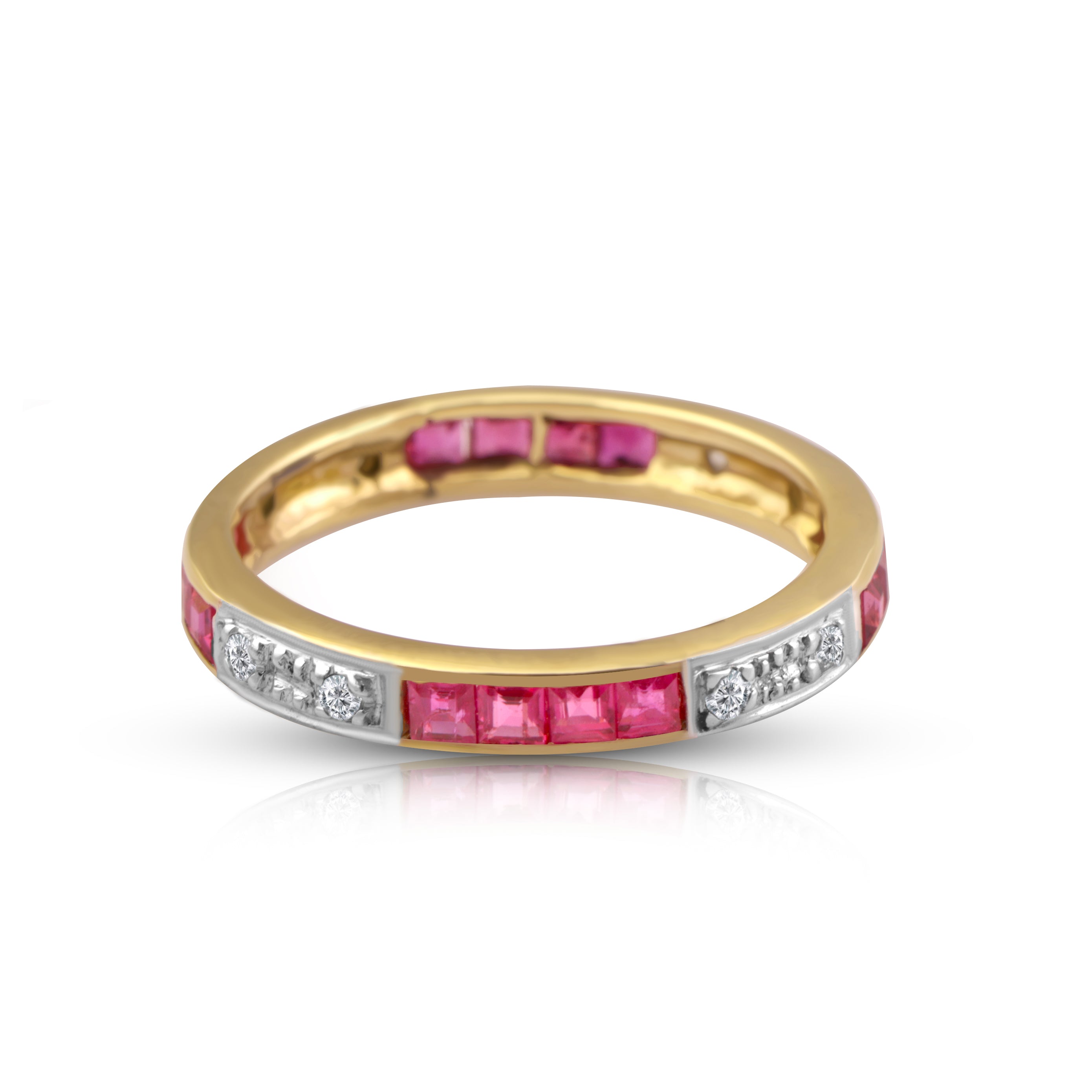 9 karat gold ruby diamond ring