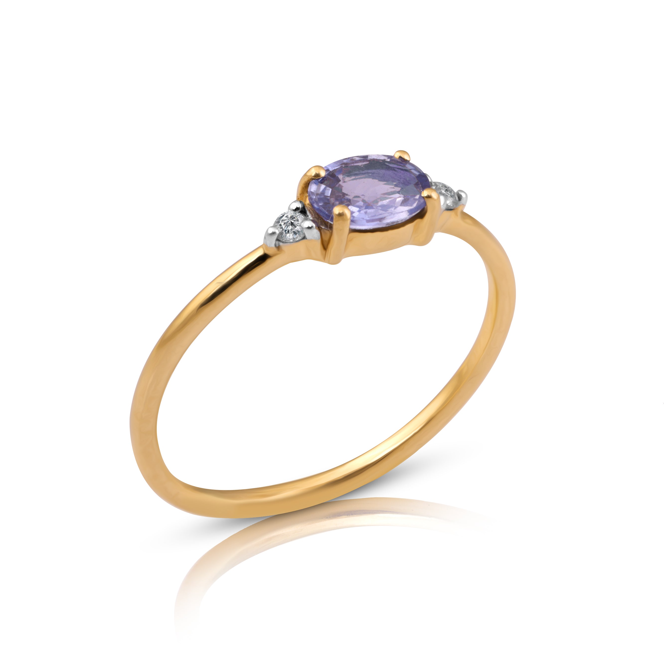 14 karat gold sapphire diamond ring