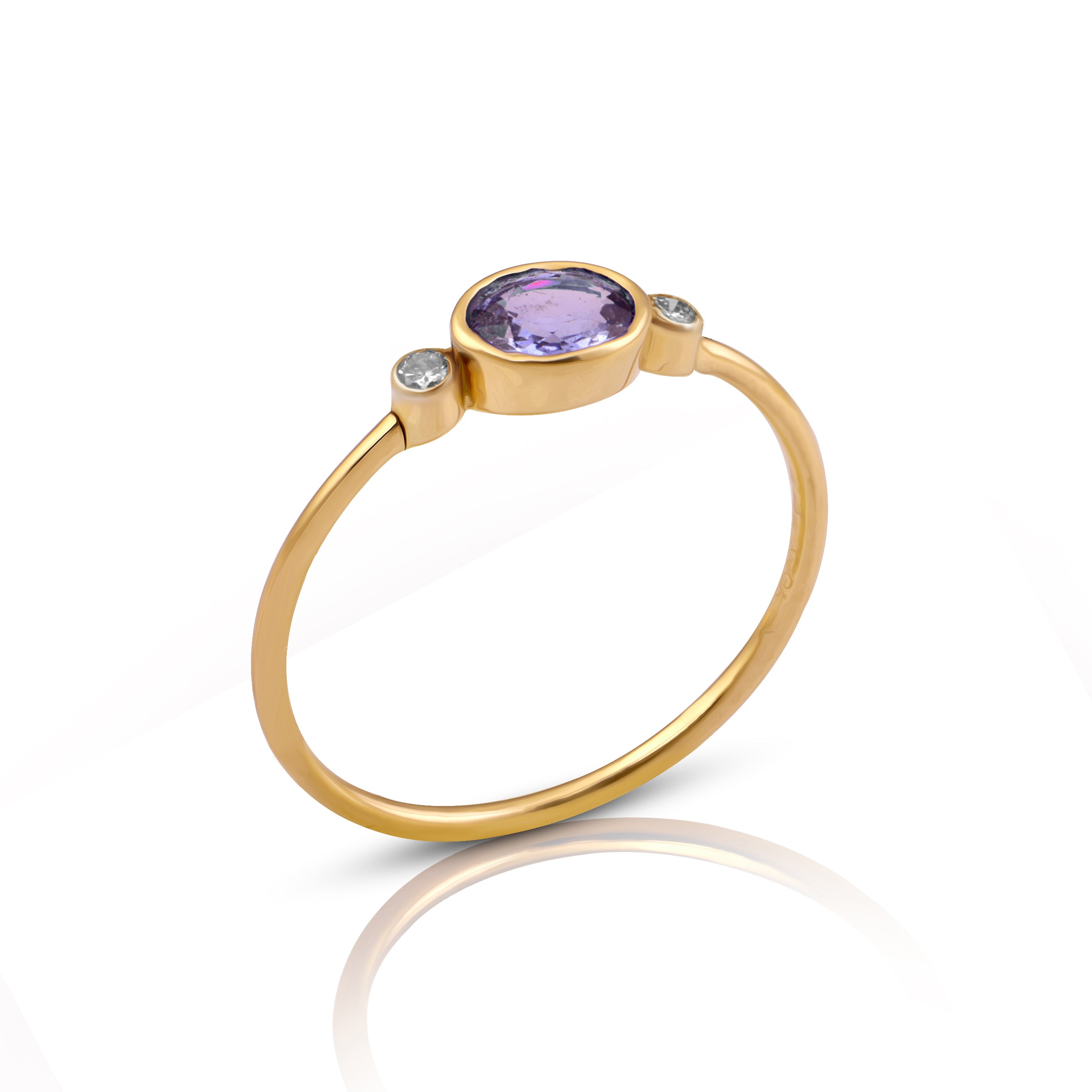 14 karat gold sapphire diamond ring