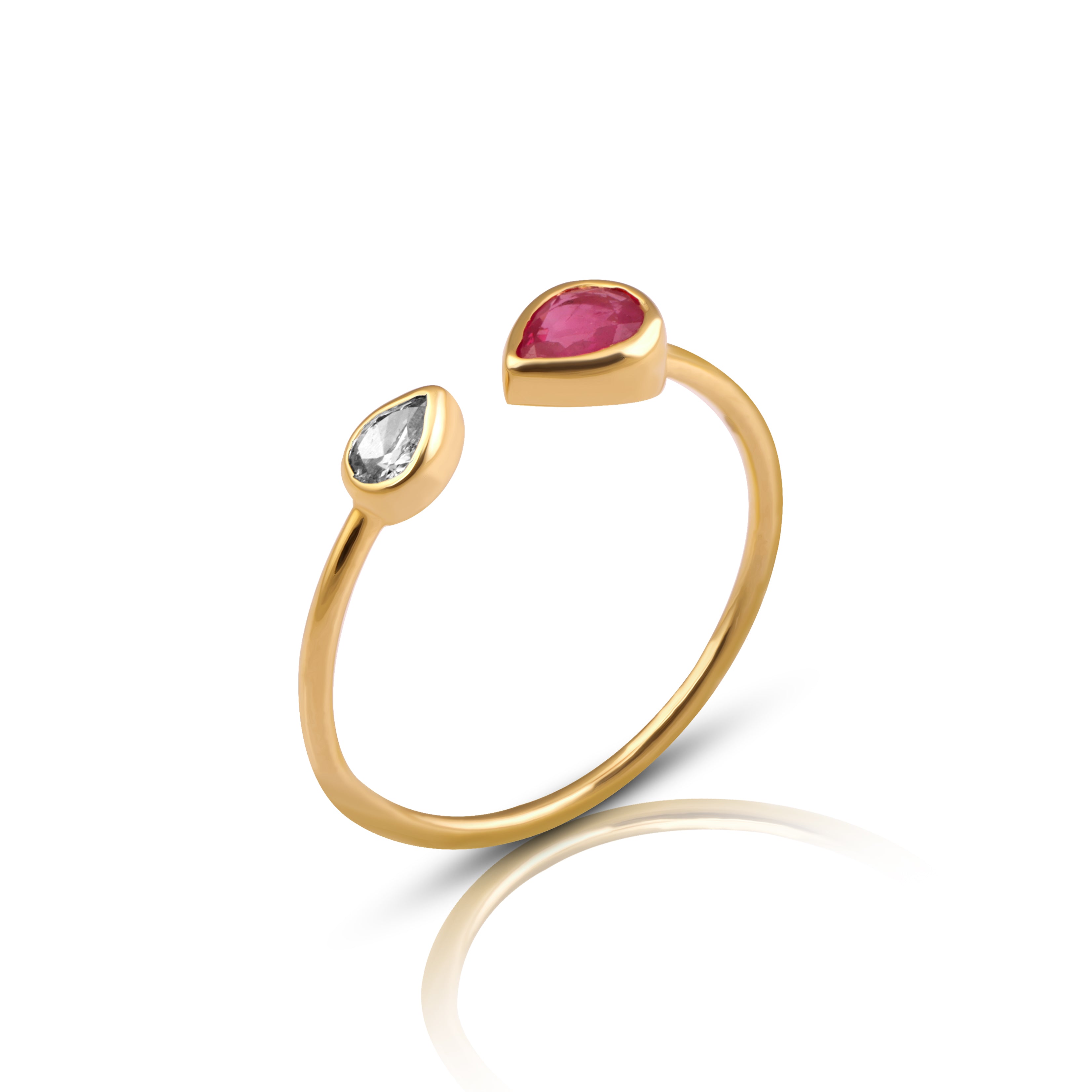 14 karat gold ruby diamond ring