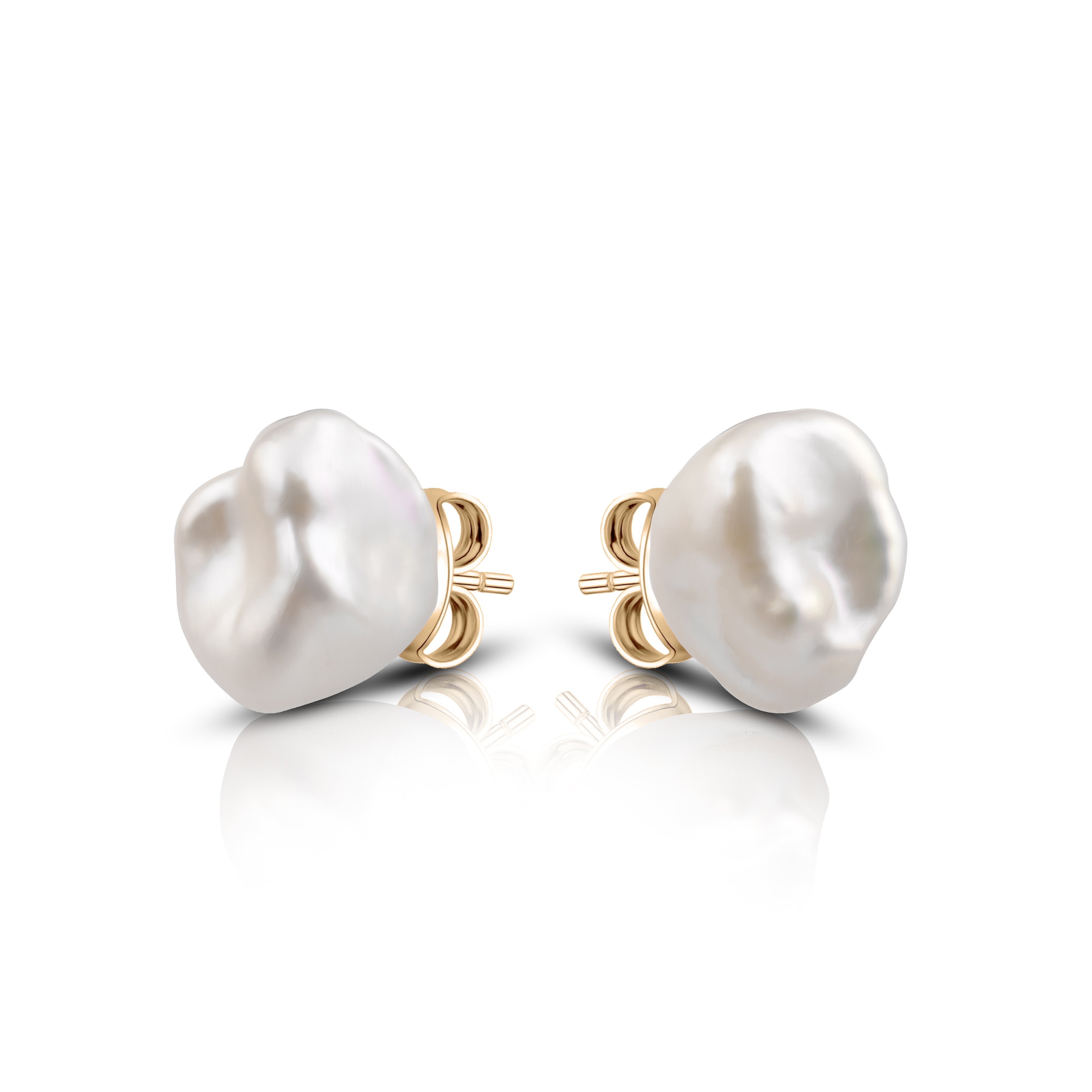 14 karat gold pearl earrings