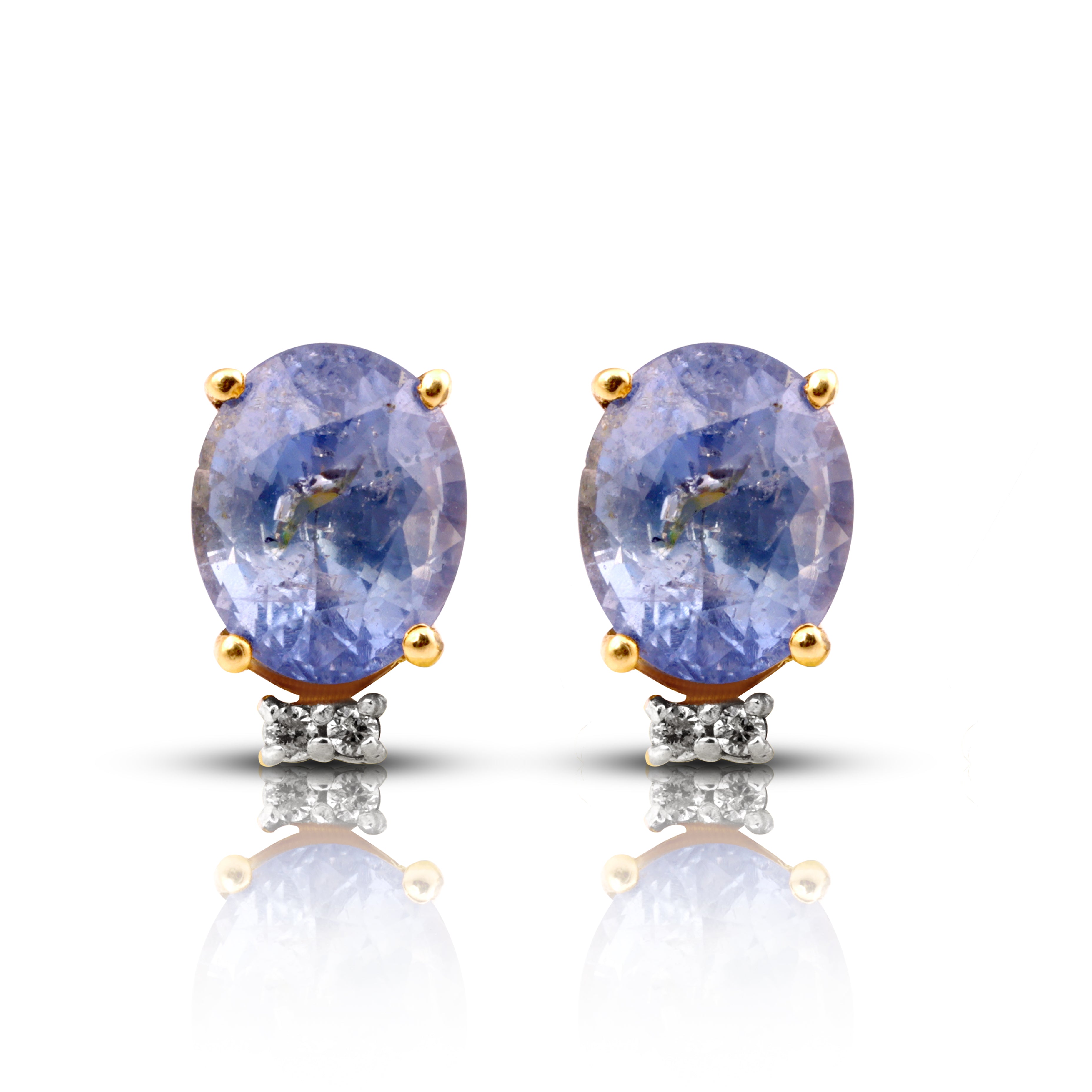 14 karat gold sapphire diamond earrings