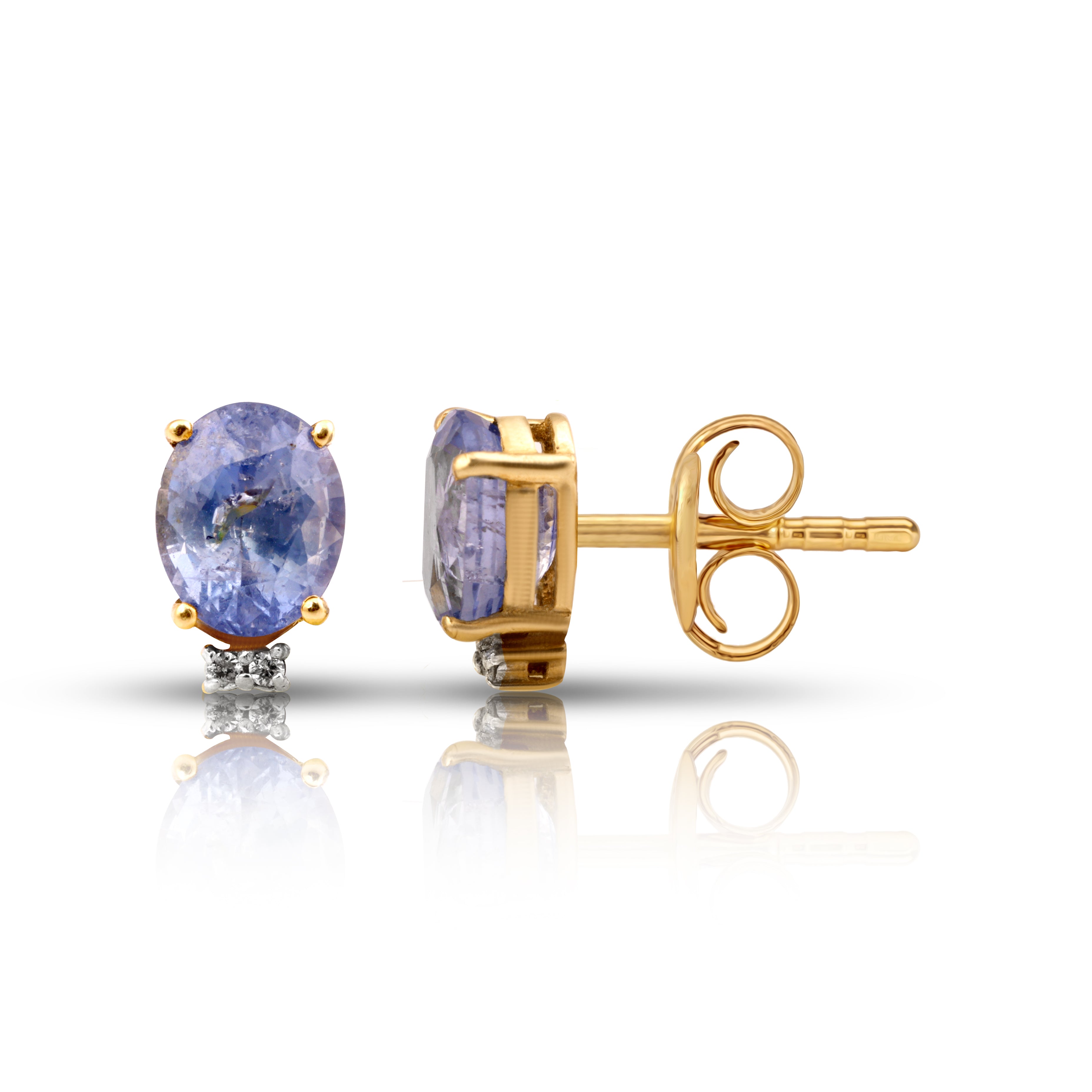 14 karat gold sapphire diamond earrings