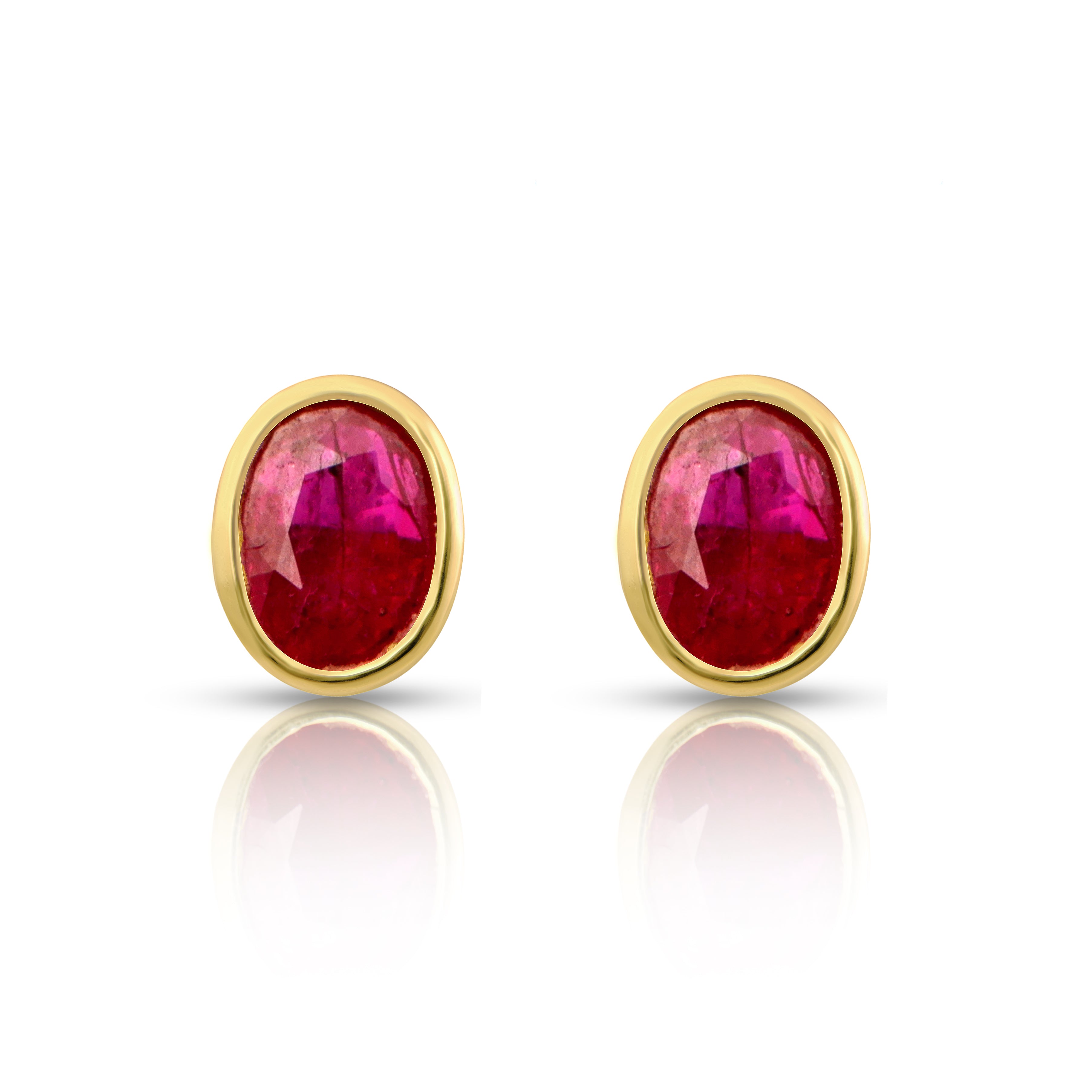 14 karat gold ruby earrings