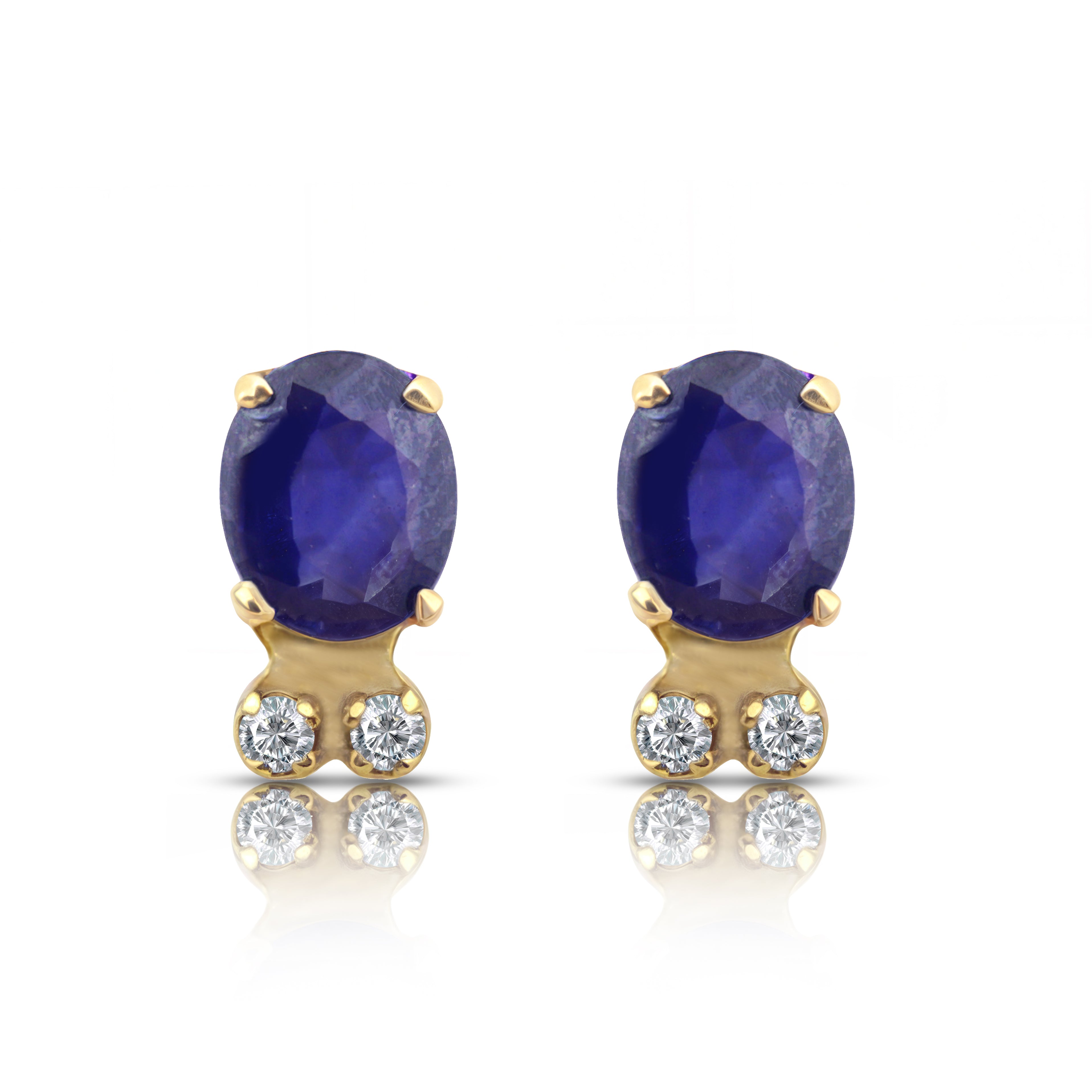 14 karat gold sapphire diamond earrings