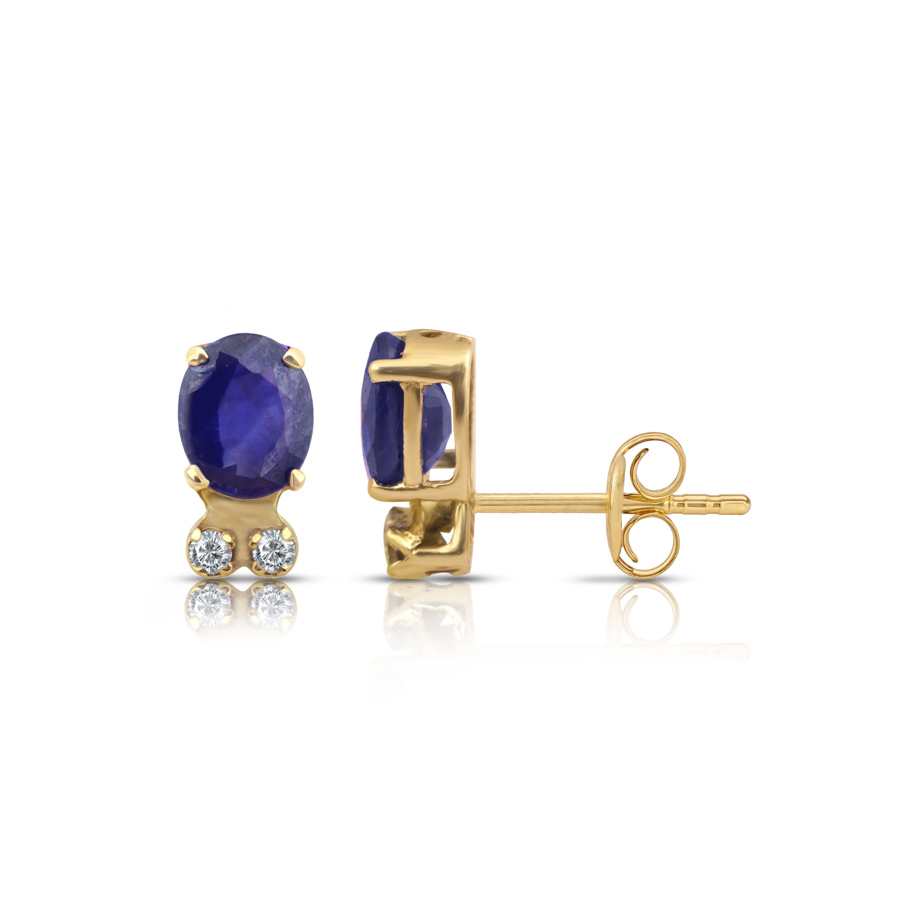 14 karat gold sapphire diamond earrings