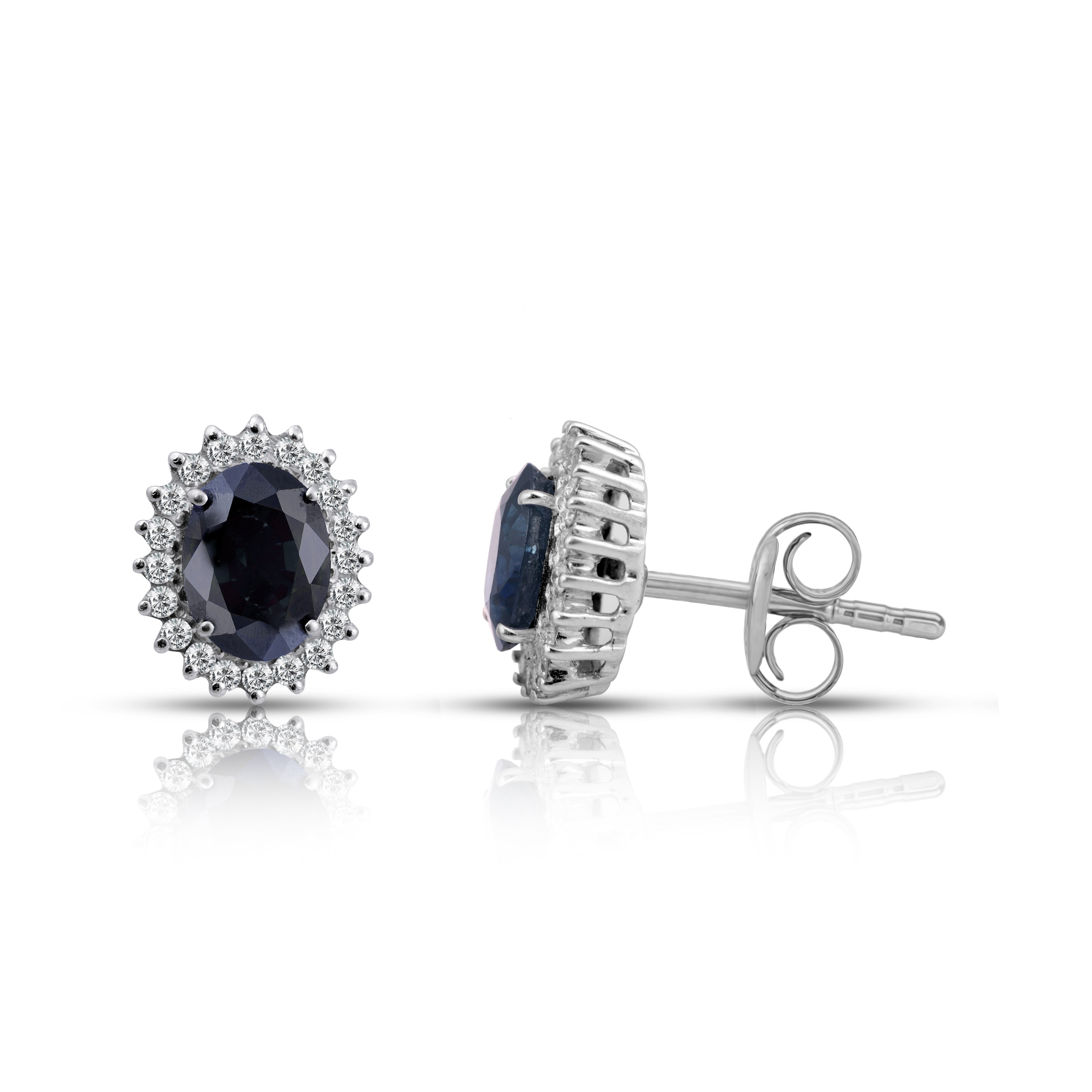 14 Karat sapphire diamond Earrings