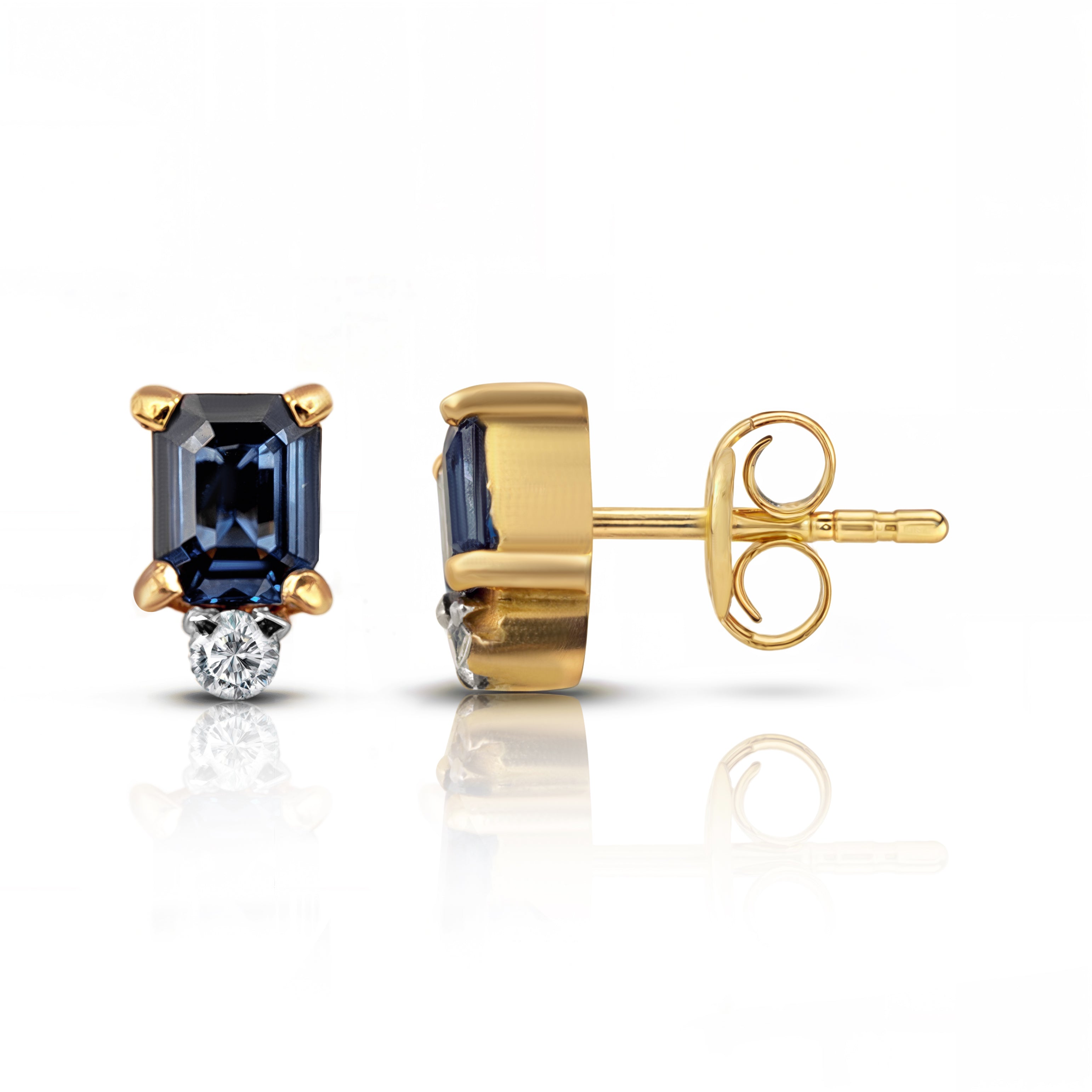 14 karat gold sapphire diamond earrings