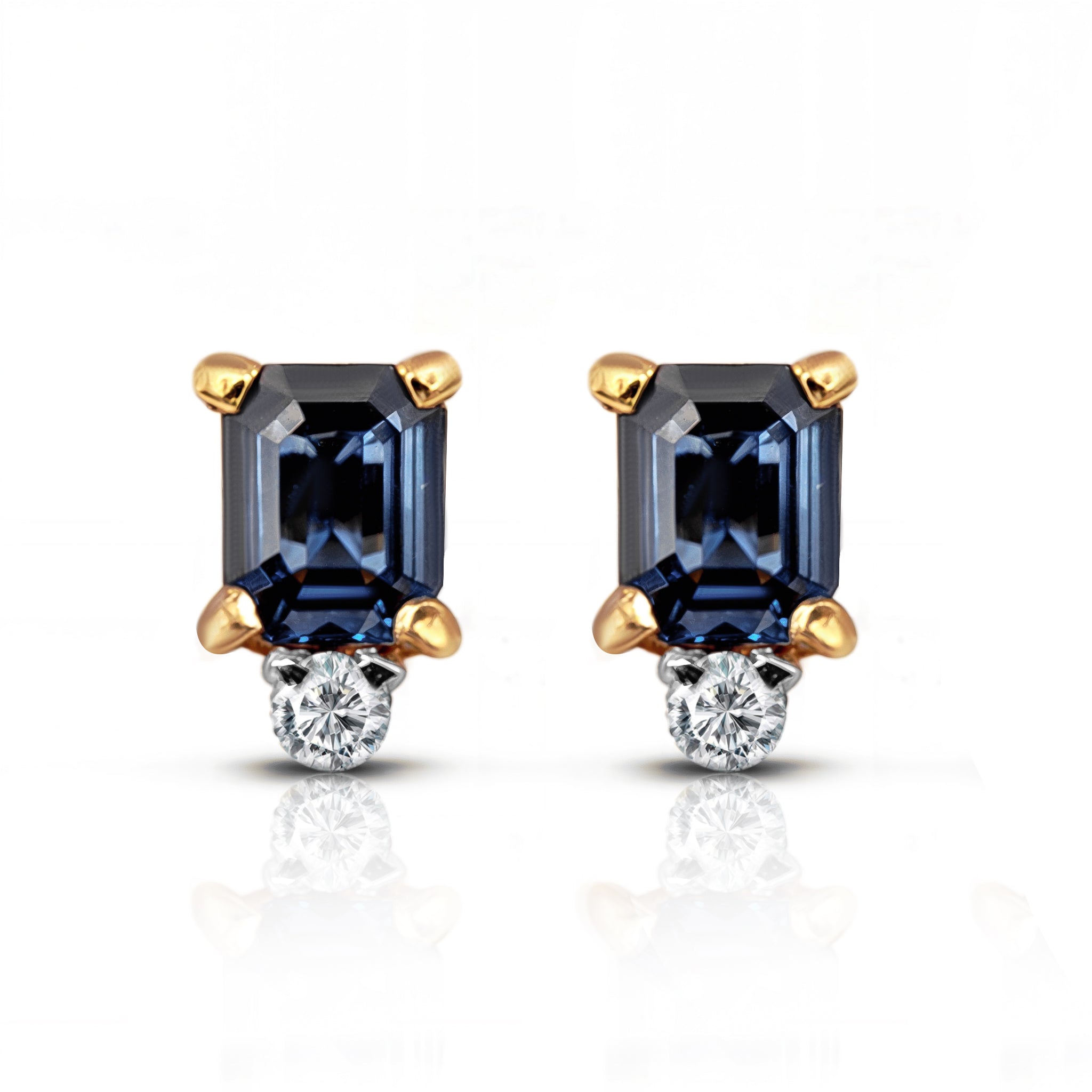 14 karat gold sapphire diamond earrings