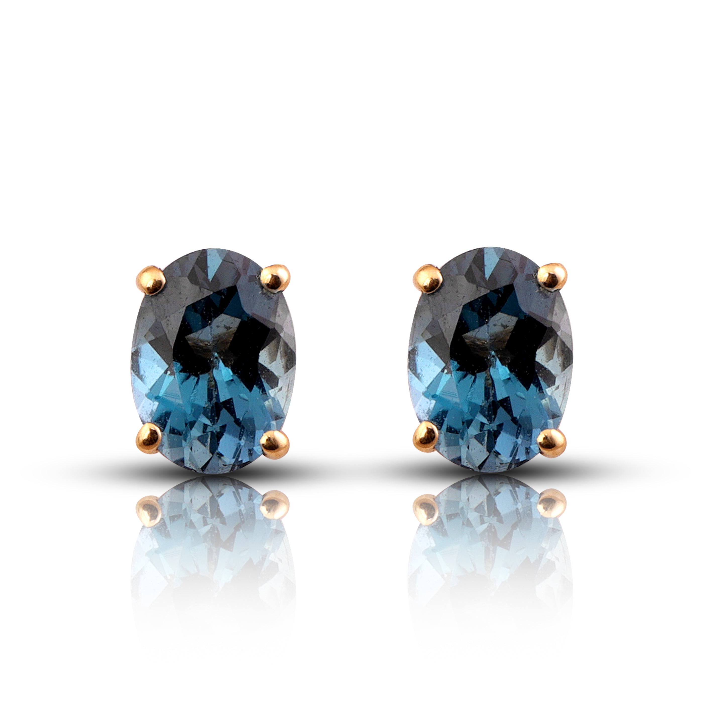 14 karat gold blue topaz earrings