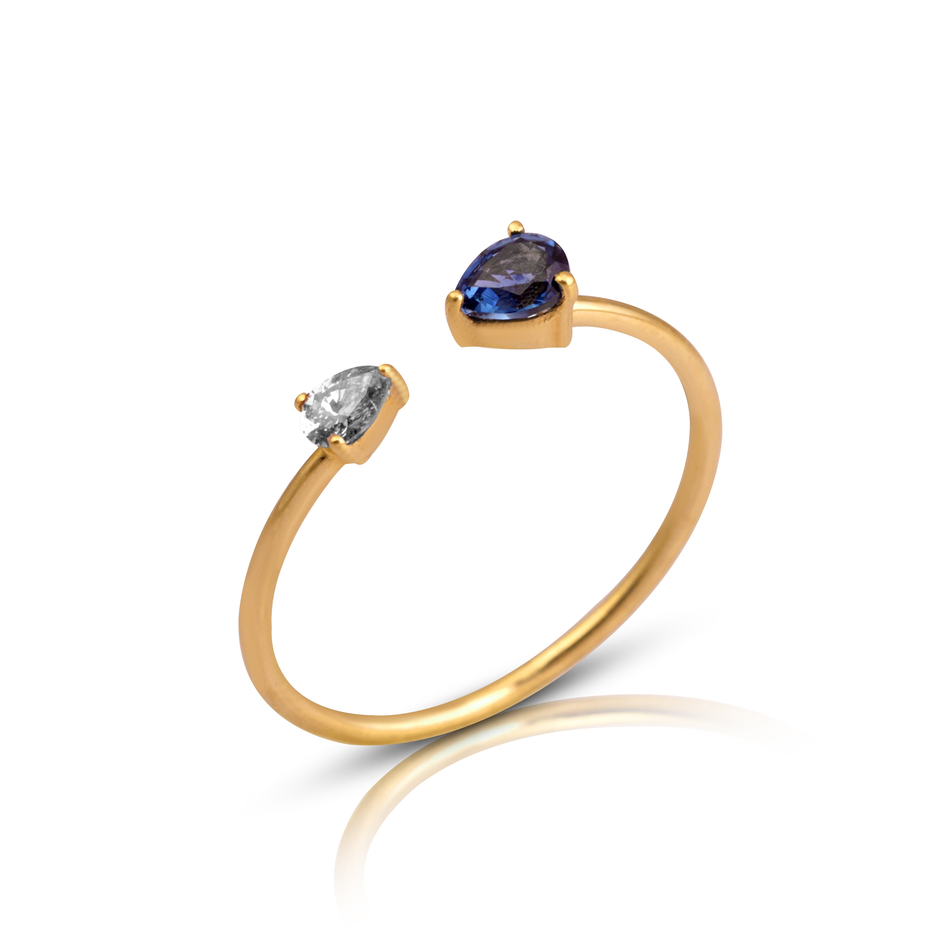 14 karat gold sapphire diamond ring