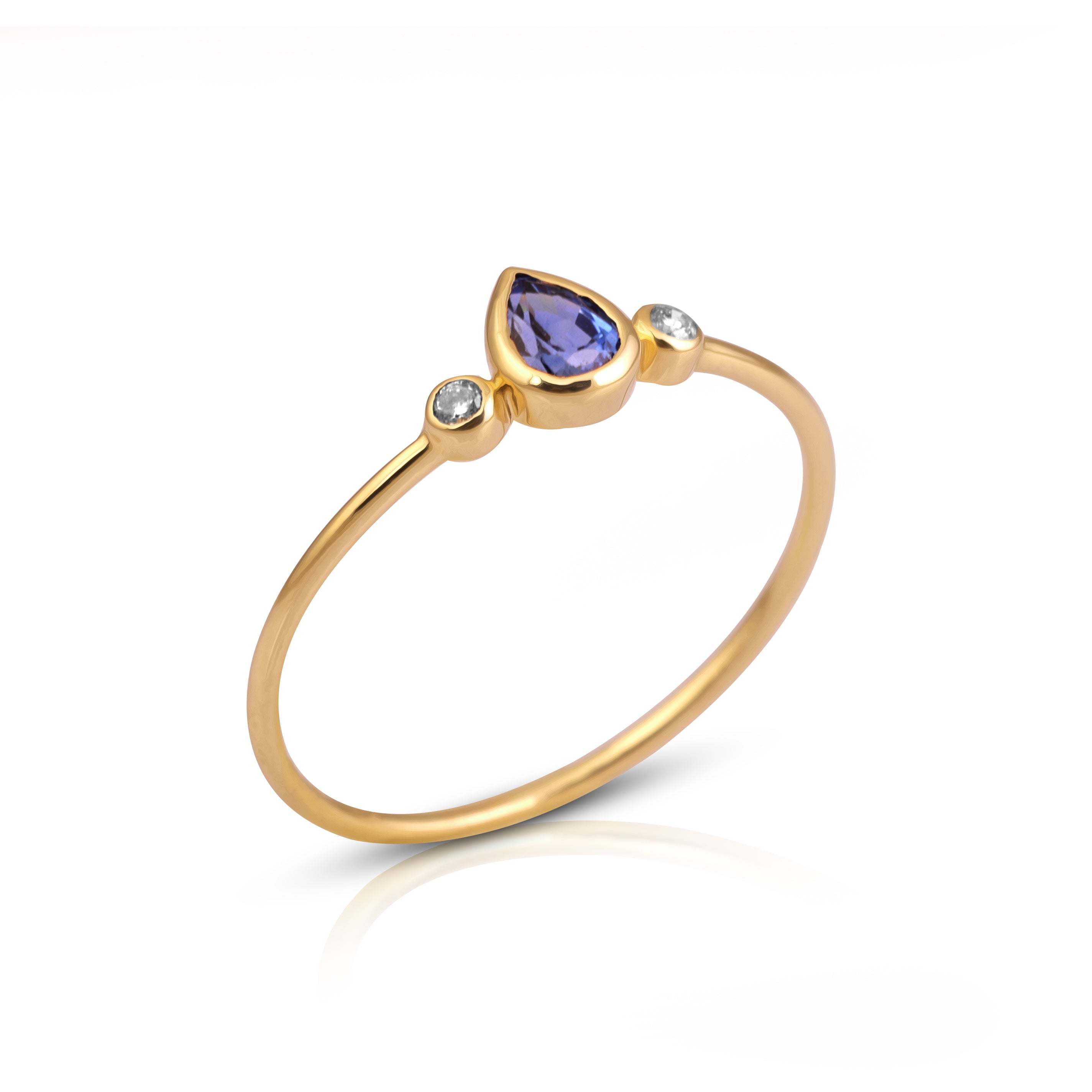 14 karat gold sapphire diamond ring