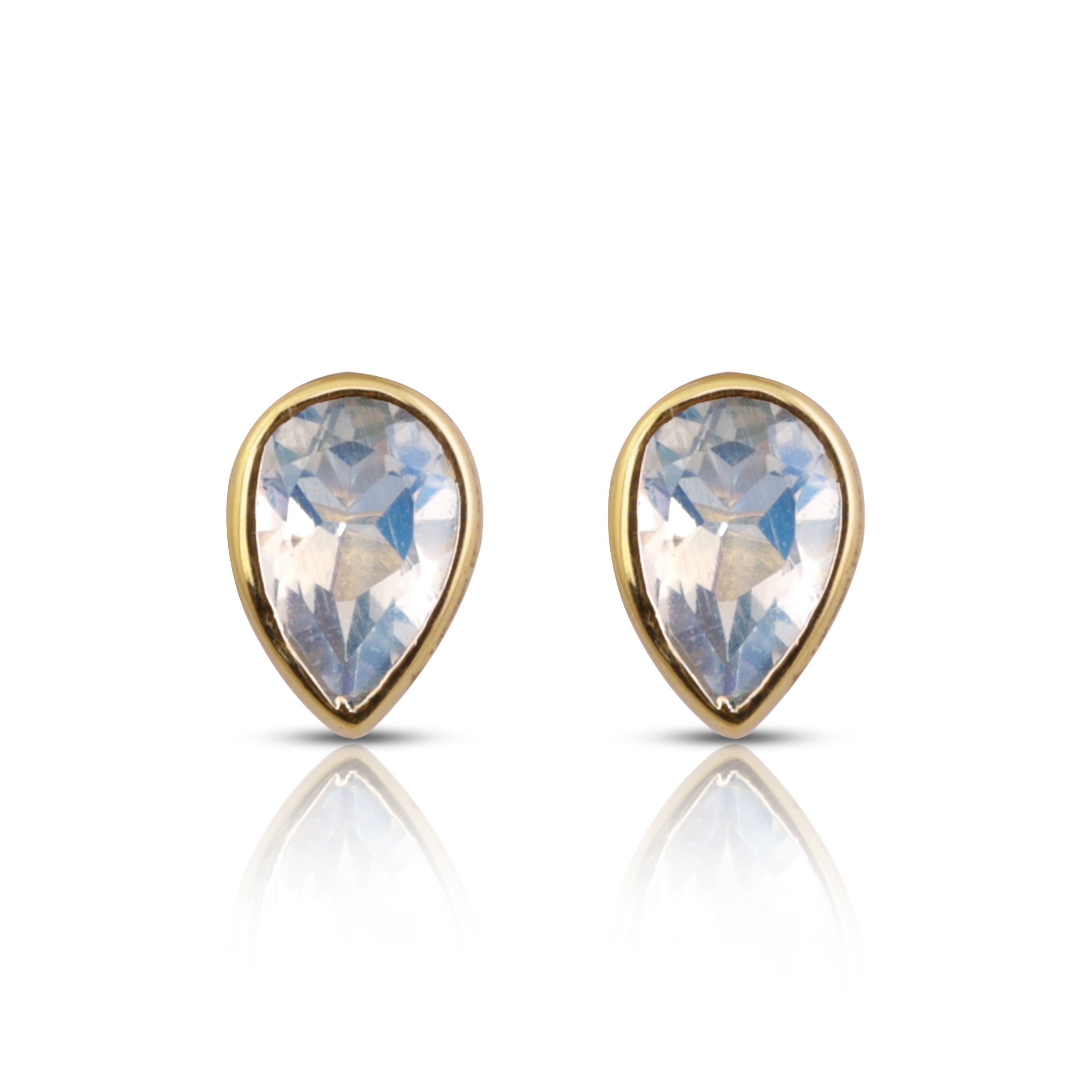 14 karat gold moonstone earrings