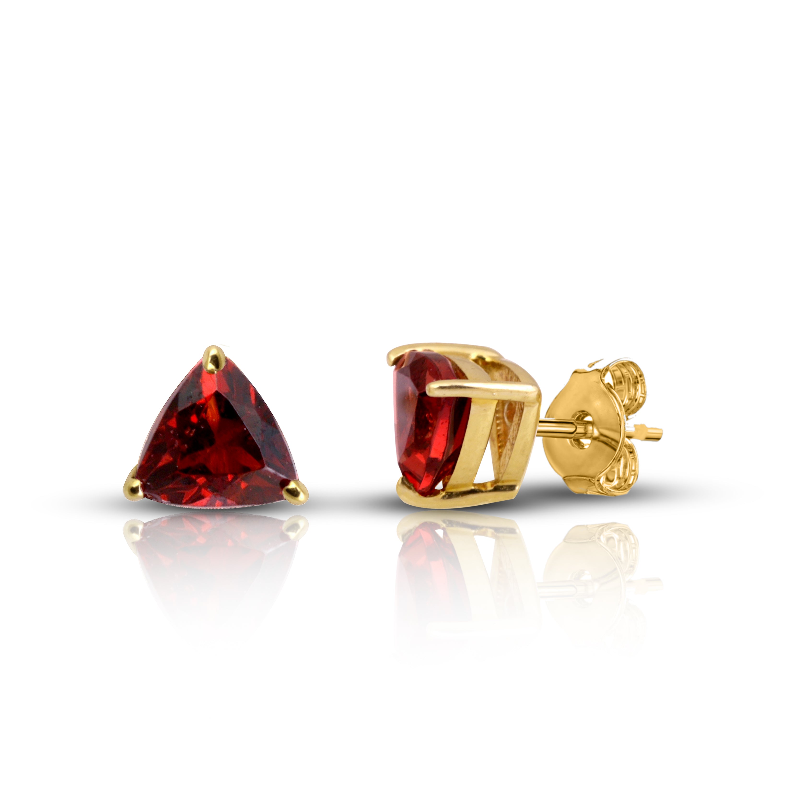 10 karat gold garnet earrings