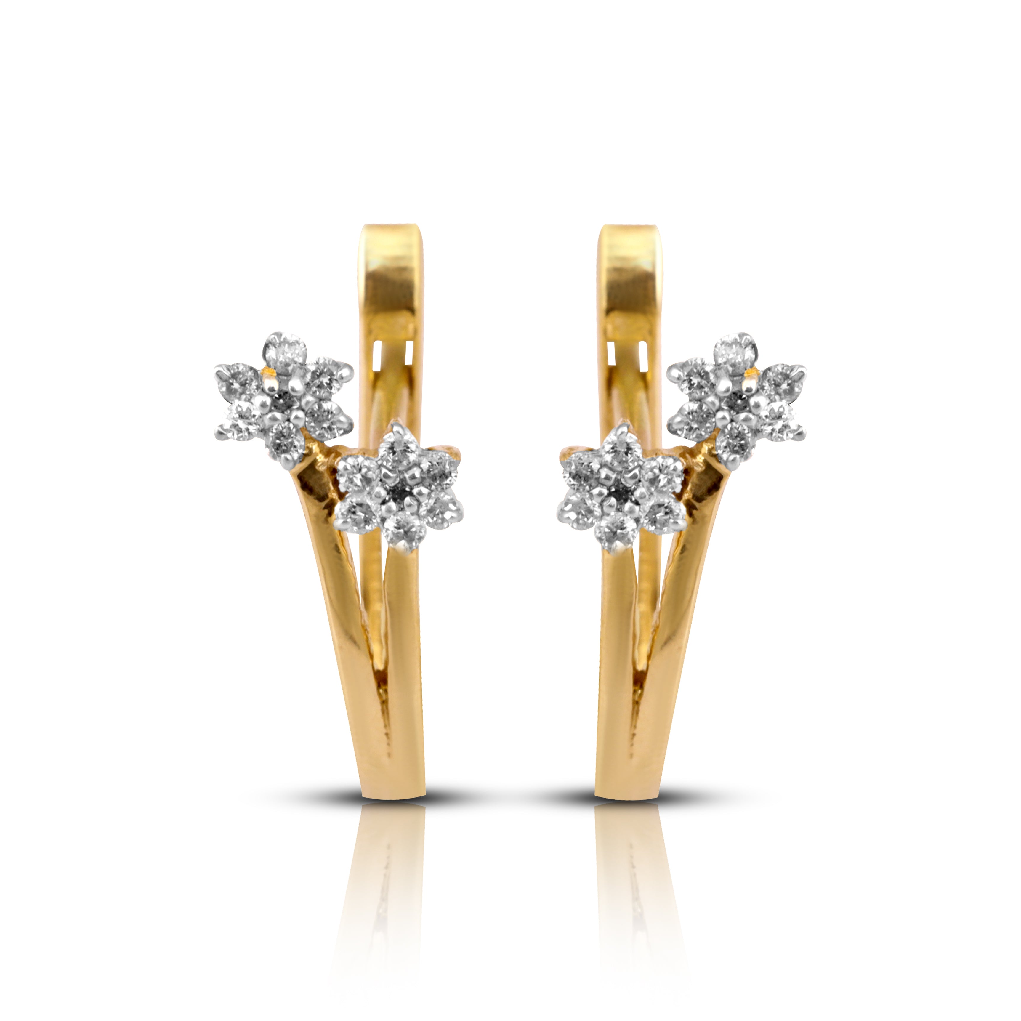 14 karat gold diamond earrings