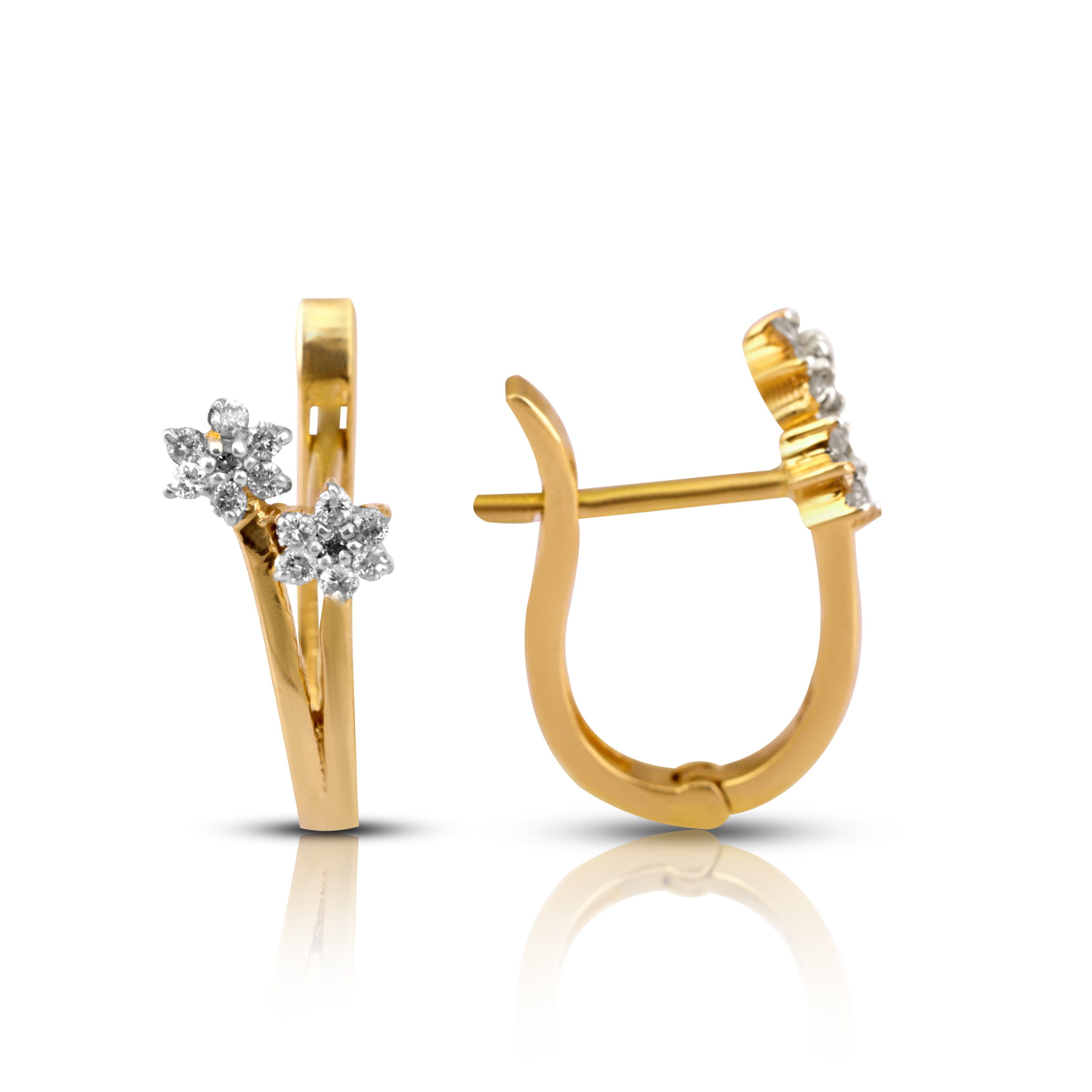 14 karat gold diamond earrings