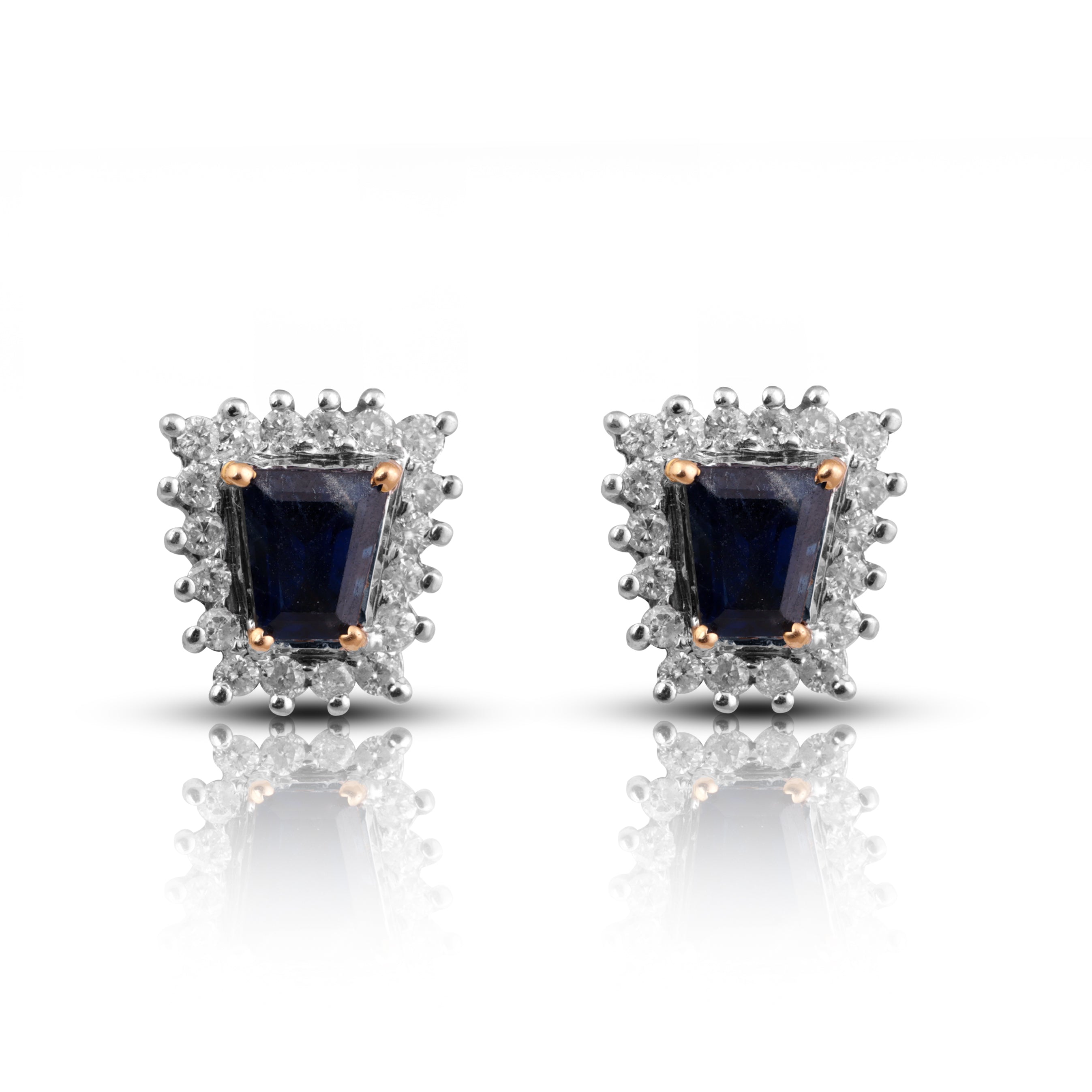 14 karat gold sapphire diamond earrings