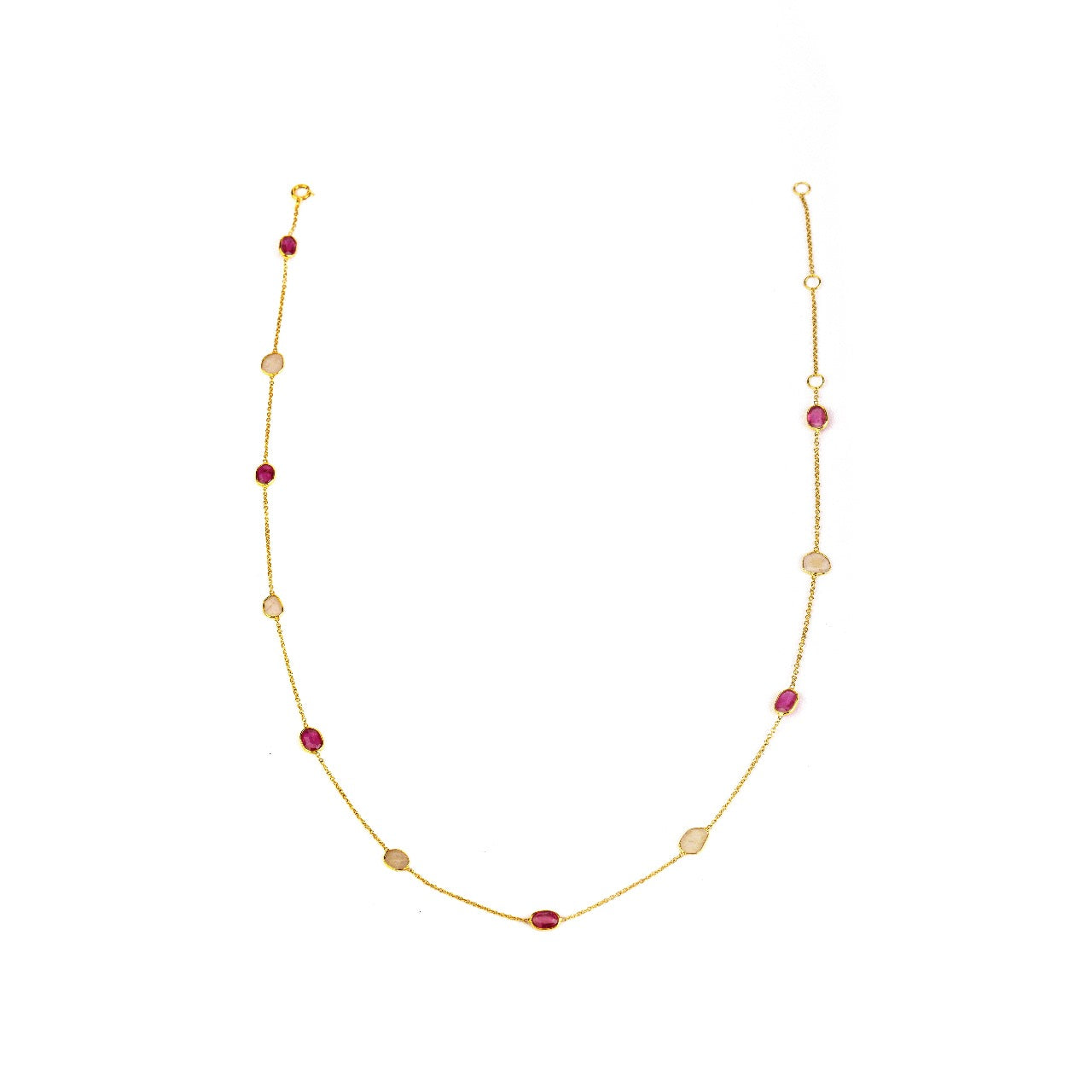 14 karat gold ruby diamond necklace