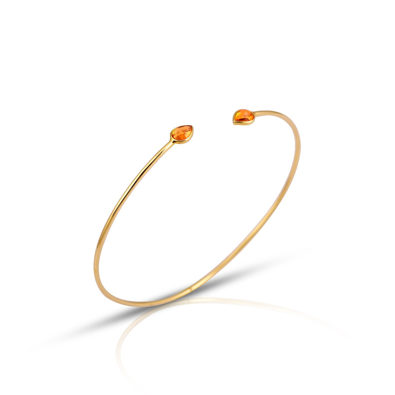 14 karat gold orange sapphire bracelet