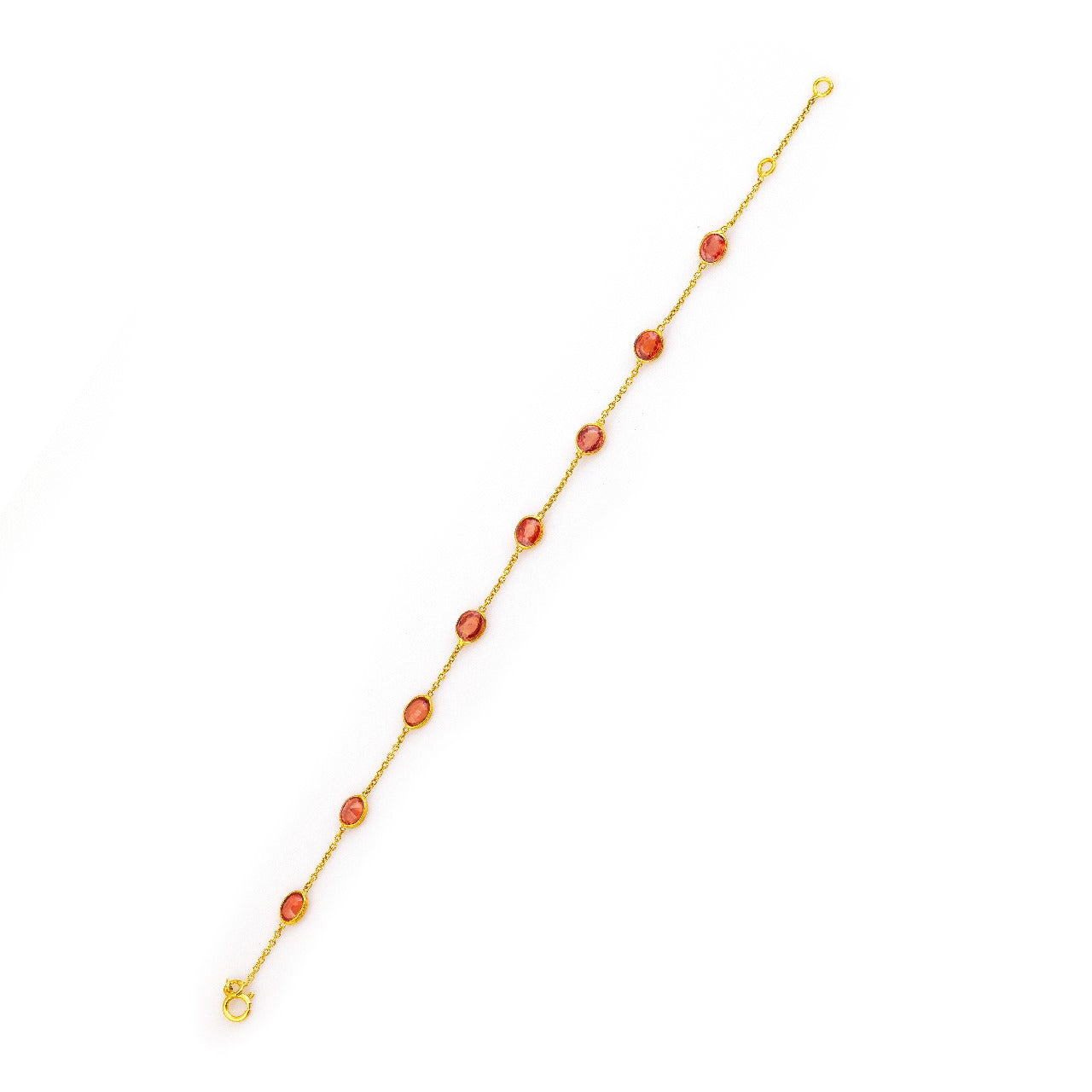 14 karat gold orange sapphire bracelet