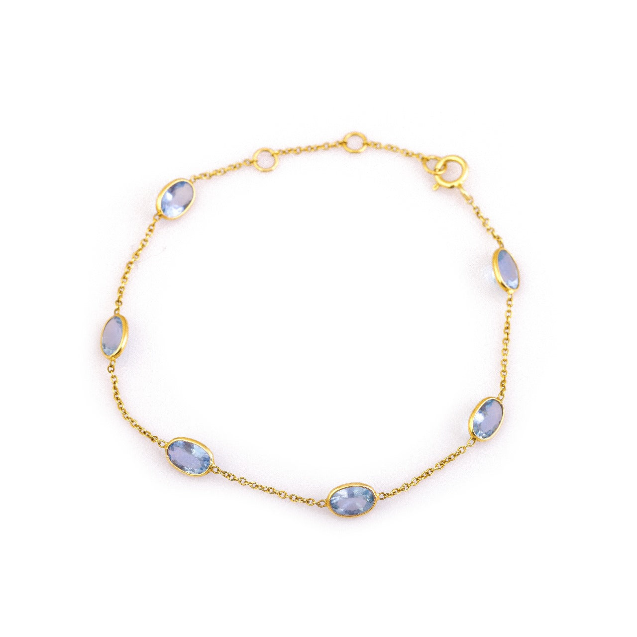 14 karat gold aquamarine bracelet