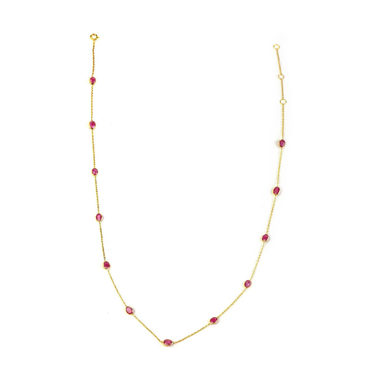 14 karat gold rubies necklace