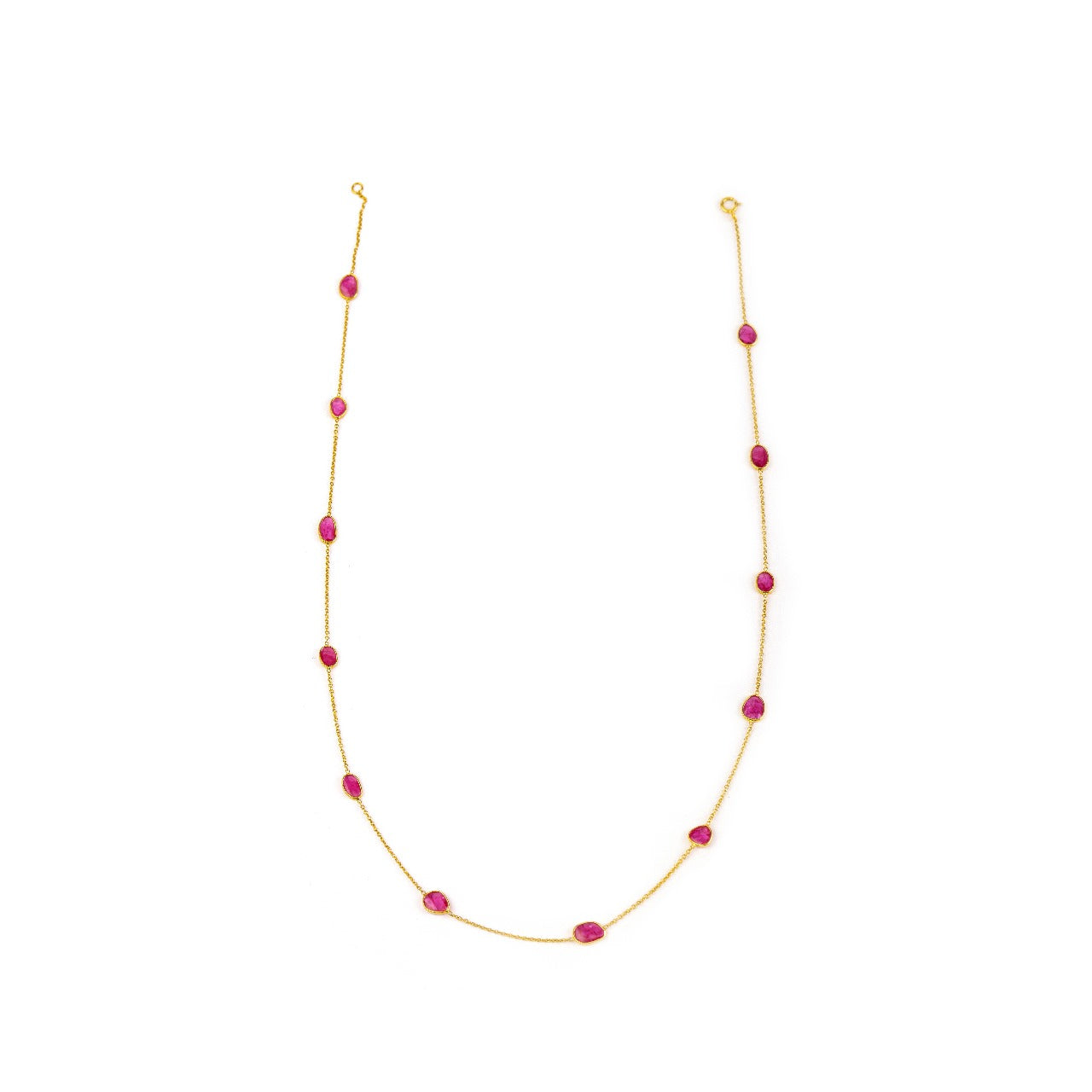 14 karat gold rubies necklace