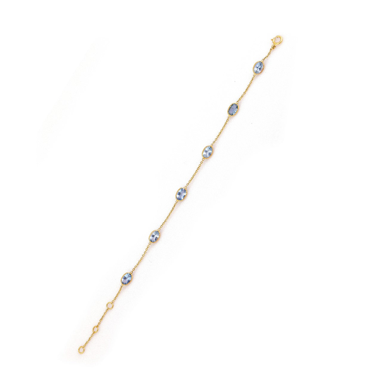 14 karat gold aquamarine bracelet